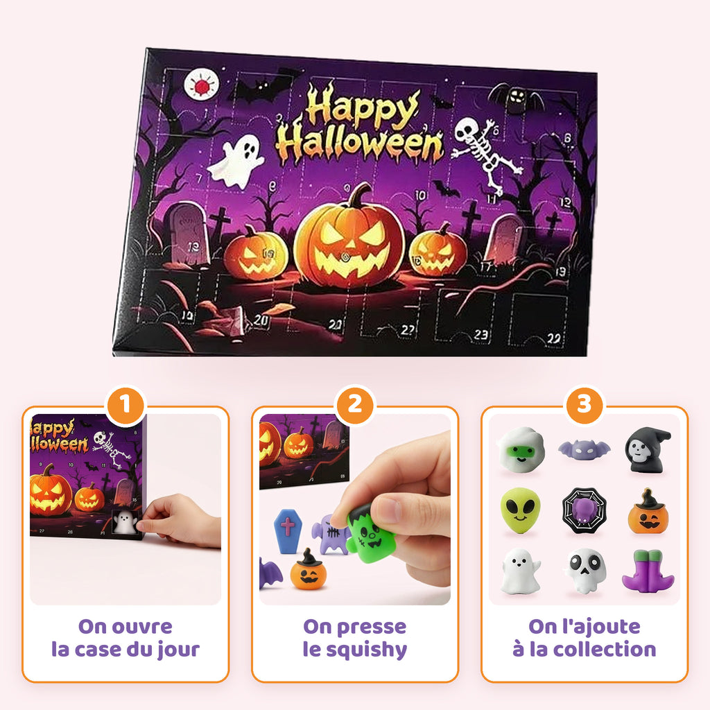 Comment ça marche – calendrier Halloween squishies surprise
