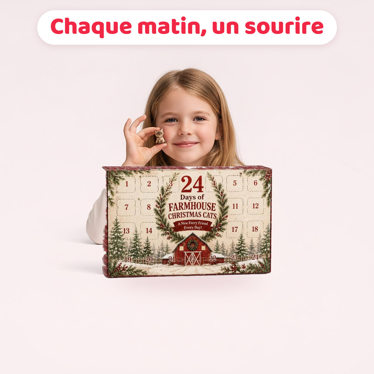 Chaque matin un sourire – calendrier de l'Avent squishies animaux ferme et chats