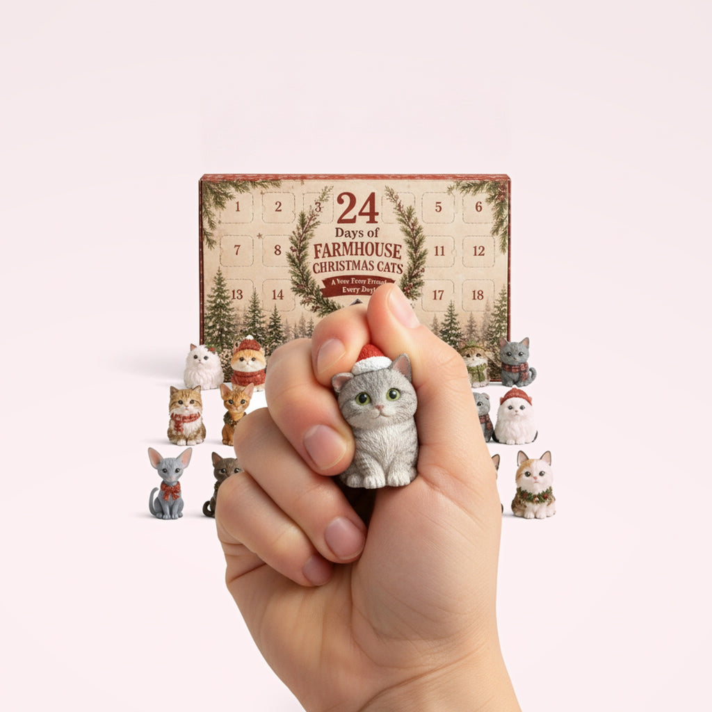 Calendrier de l'Avent Squishies Animaux – Ferme & chats – en main