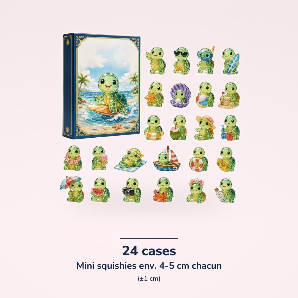 Calendrier de l'Avent Squishies Animaux – Petites tortues – dimensions