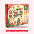 Calendrier de l'Avent squishy Merry Christmas – 24 cases, 1 mini squishy surprise par case