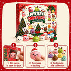 Comment ça marche – calendrier de l'Avent Mystery Dumpling, 24 squishies raviolis