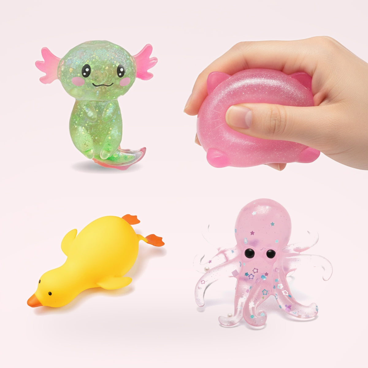 Pack Animaux 4 squishies – en main