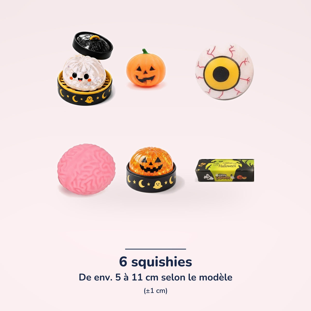 Pack Halloween 6 squishies – dimensions