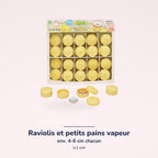 Set squishies raviolis & petits pains vapeur – dimensions