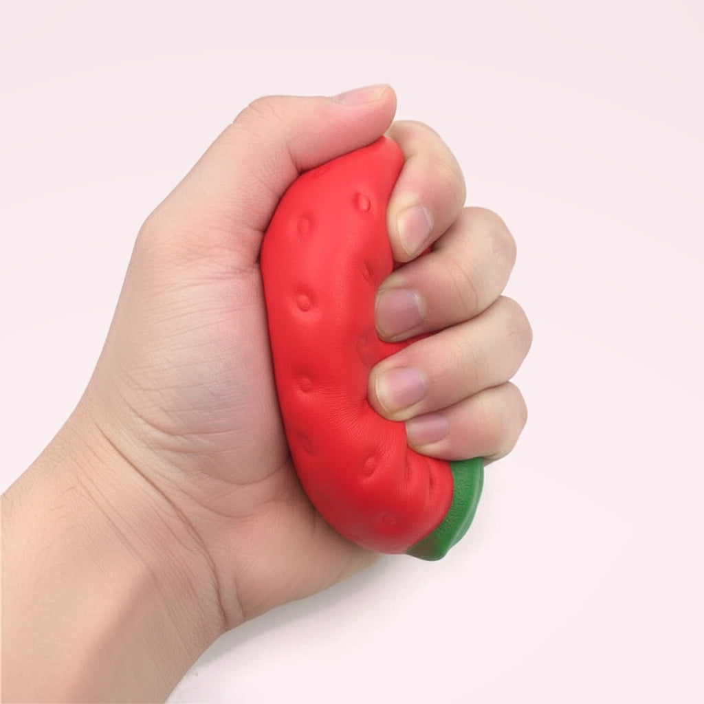 Squishy Géant Fraise slow rising – en main