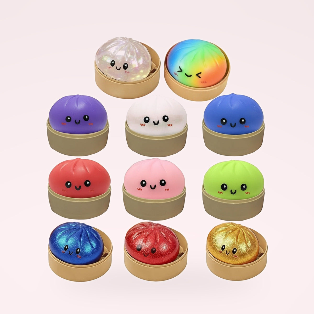 Squishy Géant Ravioli vapeur avec panier en bambou