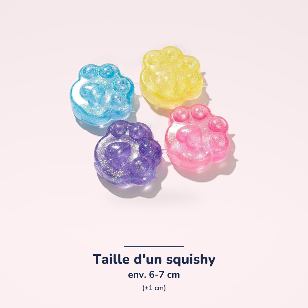 Squishy Patte de chat à paillettes – dimensions
