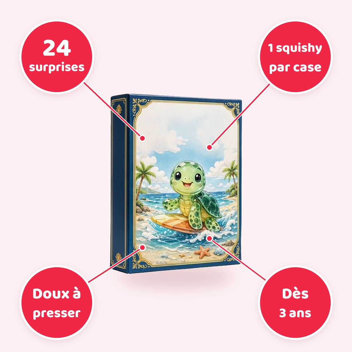 Caractéristiques – calendrier de l'Avent squishies petites tortues